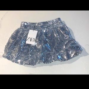 ZARA SEQUIN BALLOON SKIRT